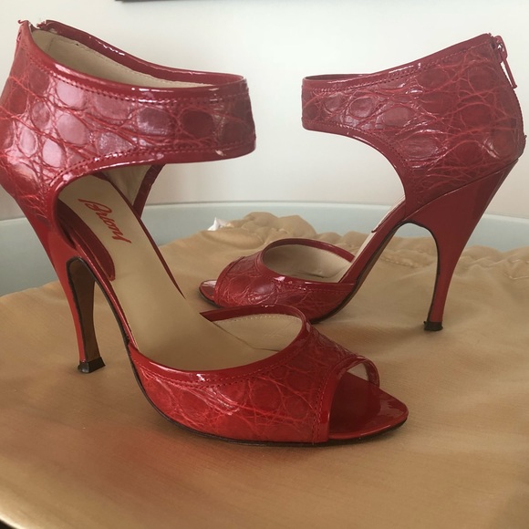 Brioni Red Crocodile Vero Cuoio size 36, heel 4 inches - Picture 3 of 13